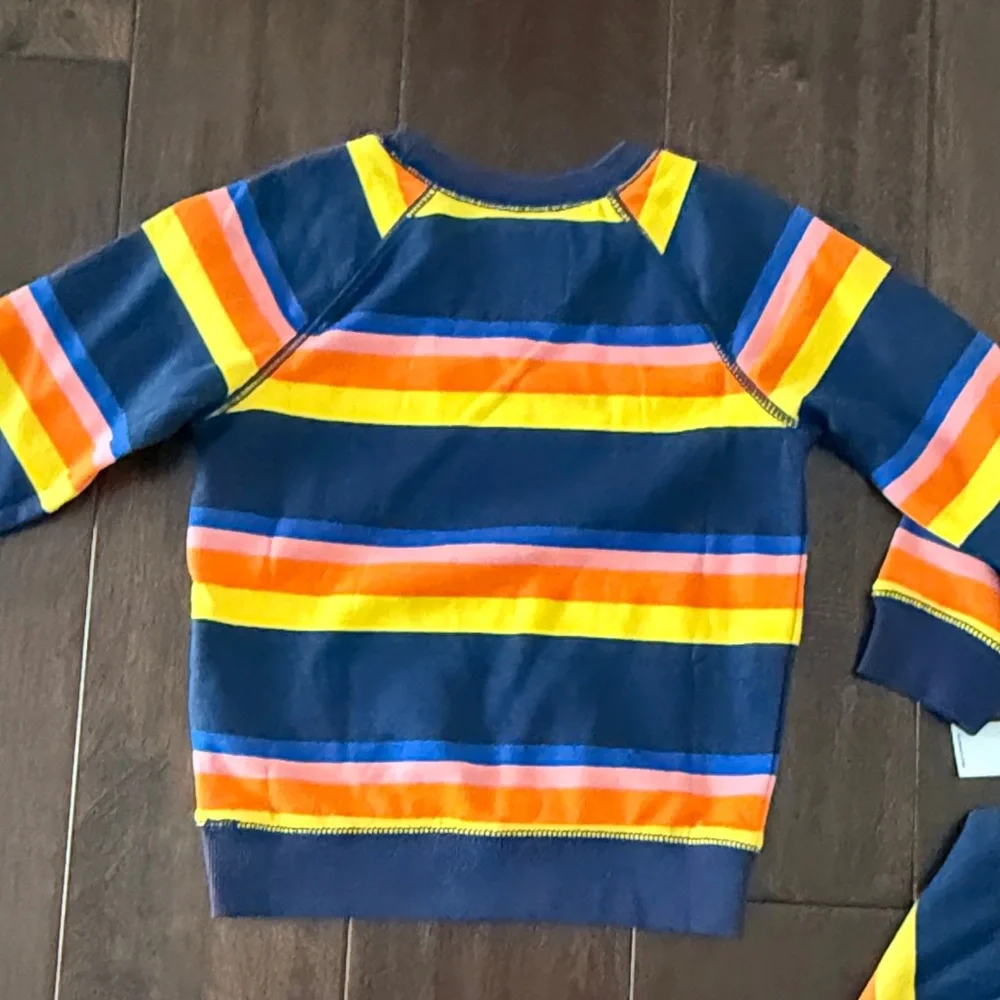 NWT Toddler Boys Old Navy Colorful Striped Kids Sweatshirt and short set!